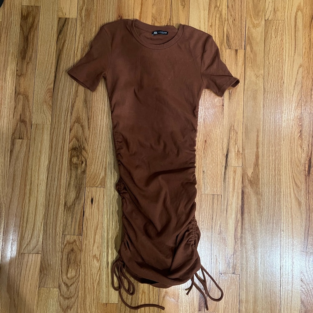 Zara Ripped T-shirt dress with adjustable ties